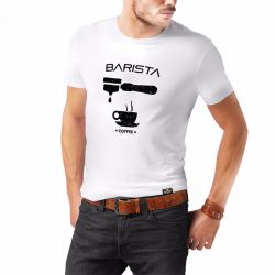 T-shirt Barista Portafilter White